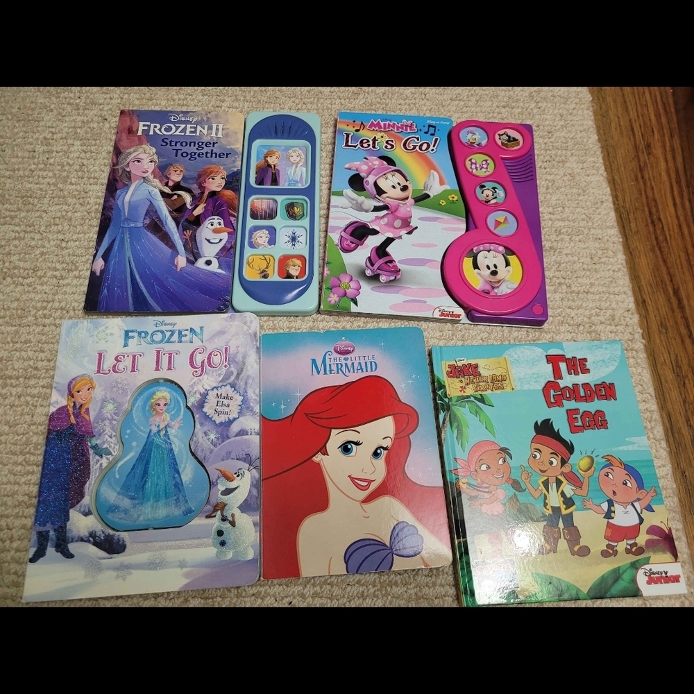 Disney Colorful Storybook Set with Frozen and Ariel Disney Book Bundle